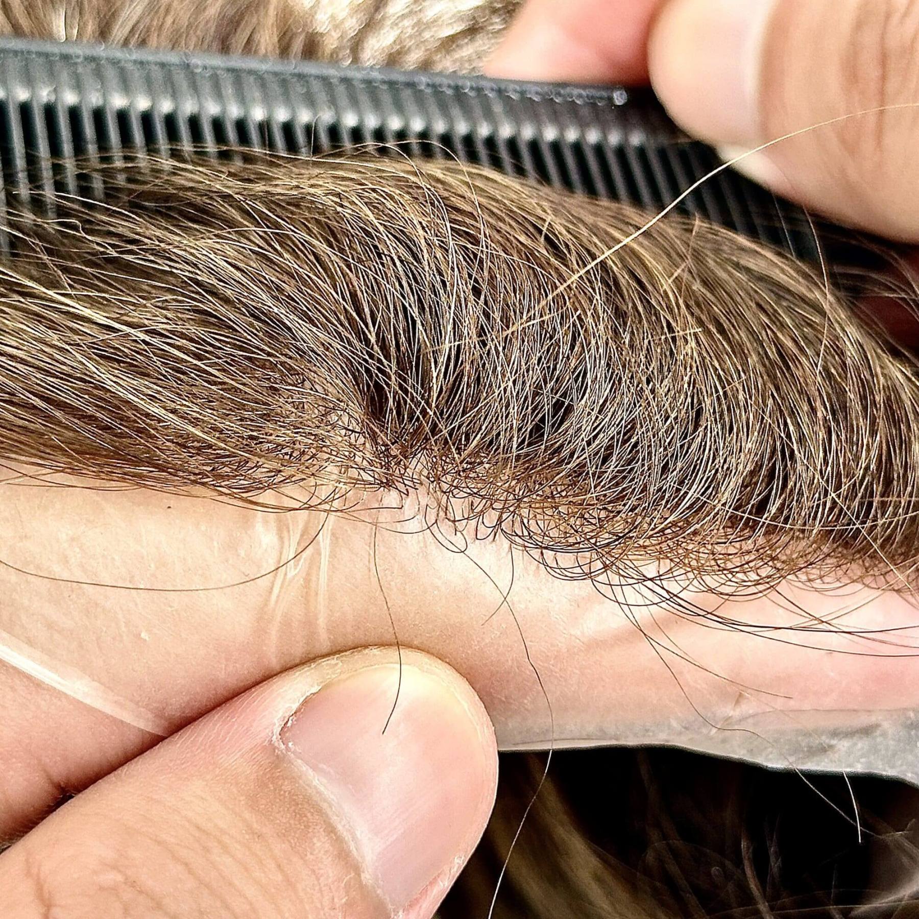 SKIN-Custom Order Human Hair Skin V-loop #425 Men toupee