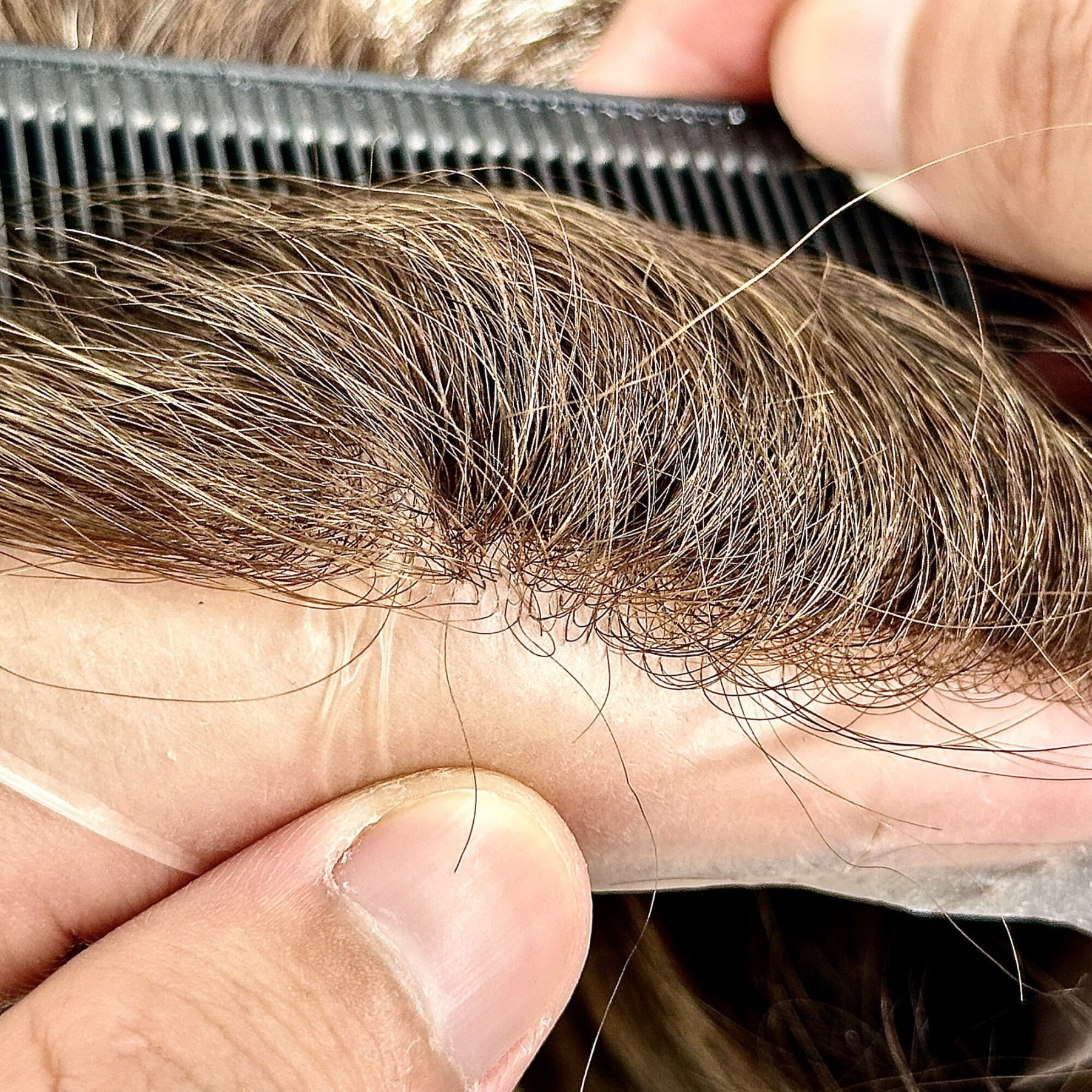 SKIN-Custom Order Human Hair Skin V-loop #4 Men toupee