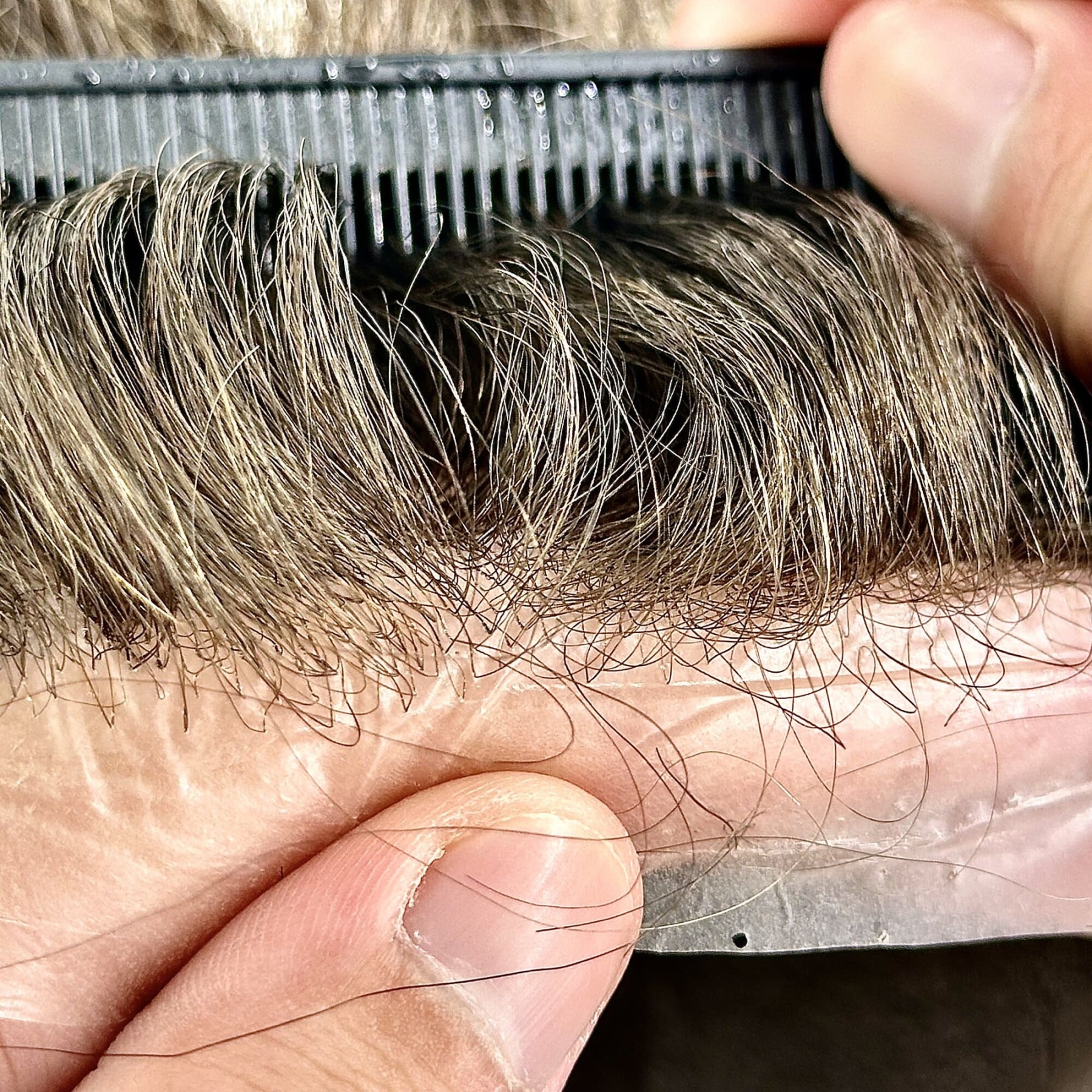 SKIN-Custom Order Human Hair Skin V-loop #4ASH Men toupee