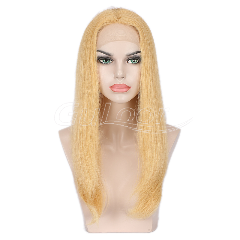 100% Virgin Human Hair Natural Straight Colorful Full Lace Wig