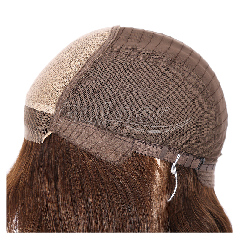 Medium Brown Bob Style Natural Looking Mono Top Wig