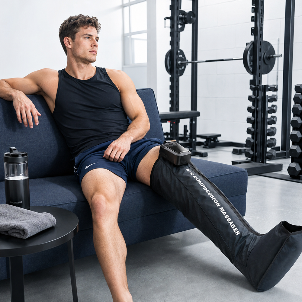 Red Light Therapy Leg Massager ST-5041A | Air Compression 5-Chamber + 660nm/850nm LED | Beirelax OEM
