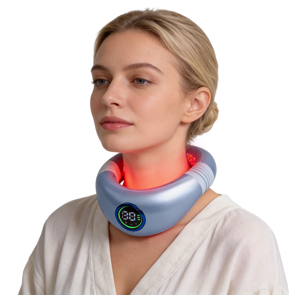 Red & Blue Light Neck Therapy Device with EMS Pad | Anti-inflammatory & Pain Relief | Promote Blood Circulation | Factory Direct Wholesale