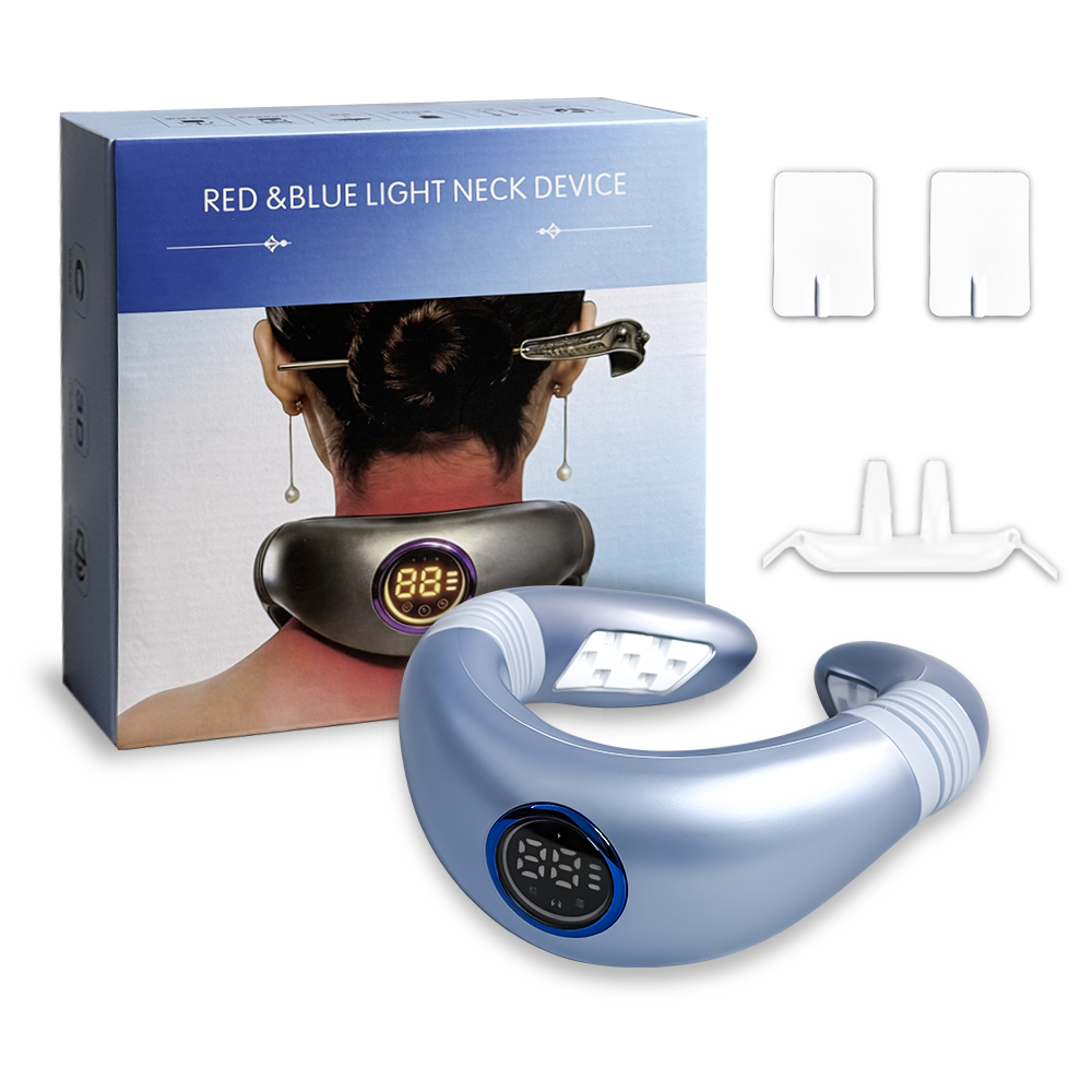 Red & Blue Light Neck Therapy Device with EMS Pad | Anti-inflammatory & Pain Relief | Promote Blood Circulation | Factory Direct Wholesale
