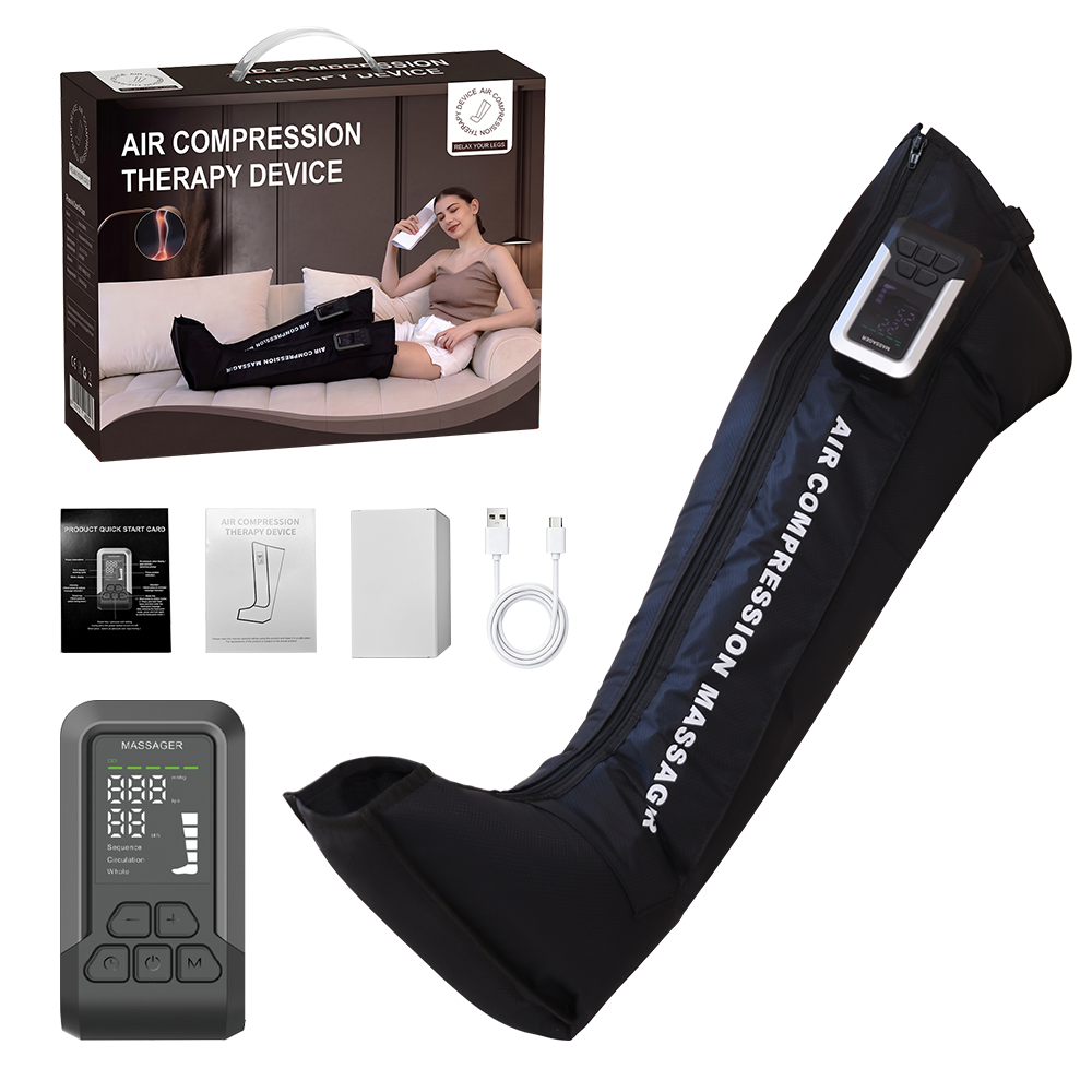 Air Compression Leg Massager ST-504A | 5-Chamber Sequential Compression + 5 Intensity | Beirelax OEM