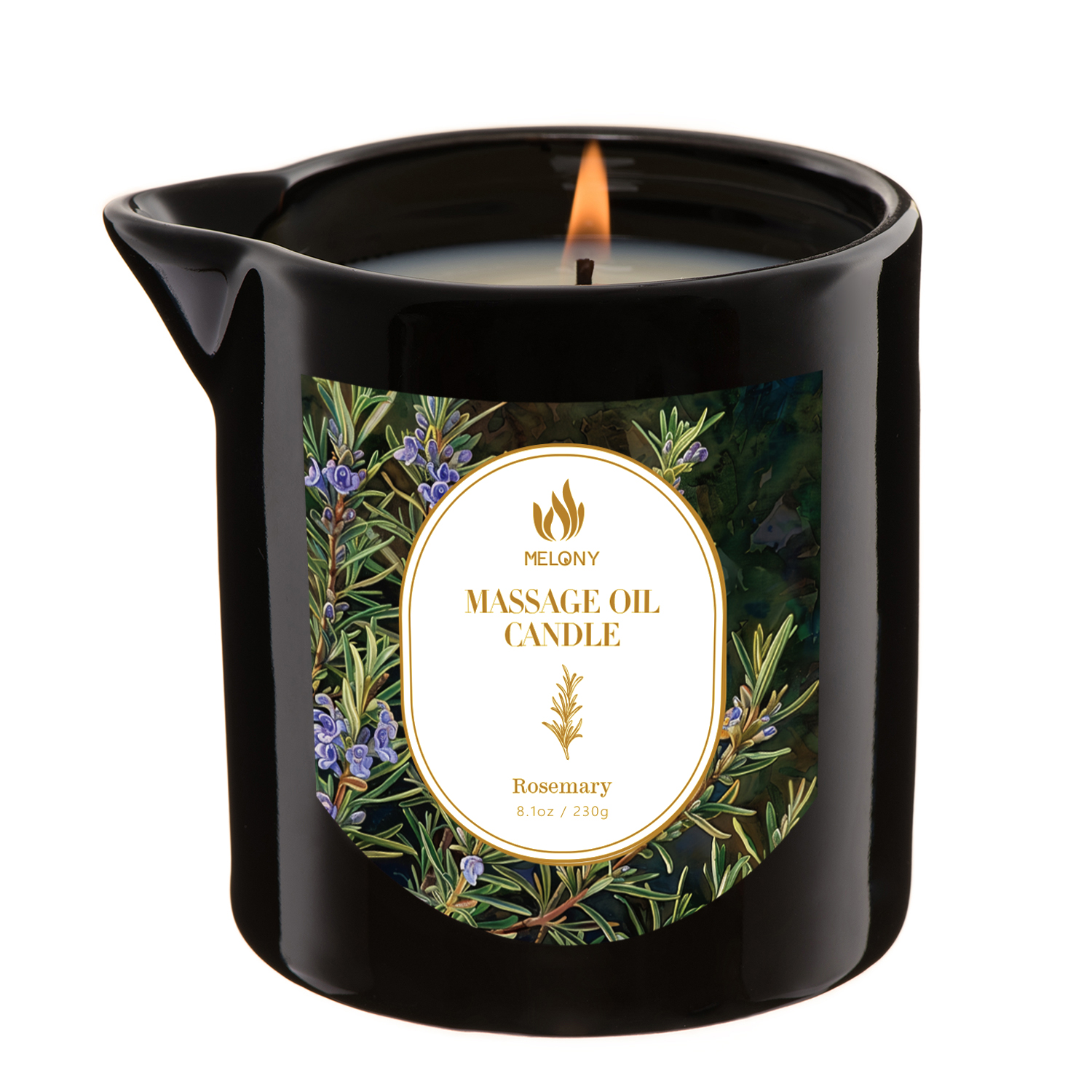 Rosemary | MELONY SOY MASSAGE CANDLE ADD ESSENTIAL OIL | 8.1OZ / 230G 