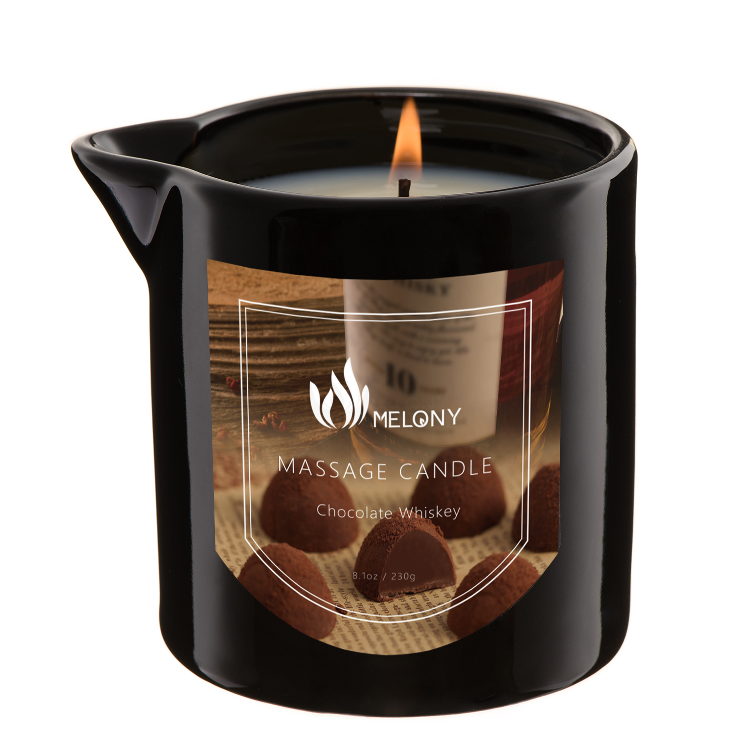 CHOCOLATE WHISKEY | MELONY SOY MASSAGE CANDLE | 8.1OZ / 230G