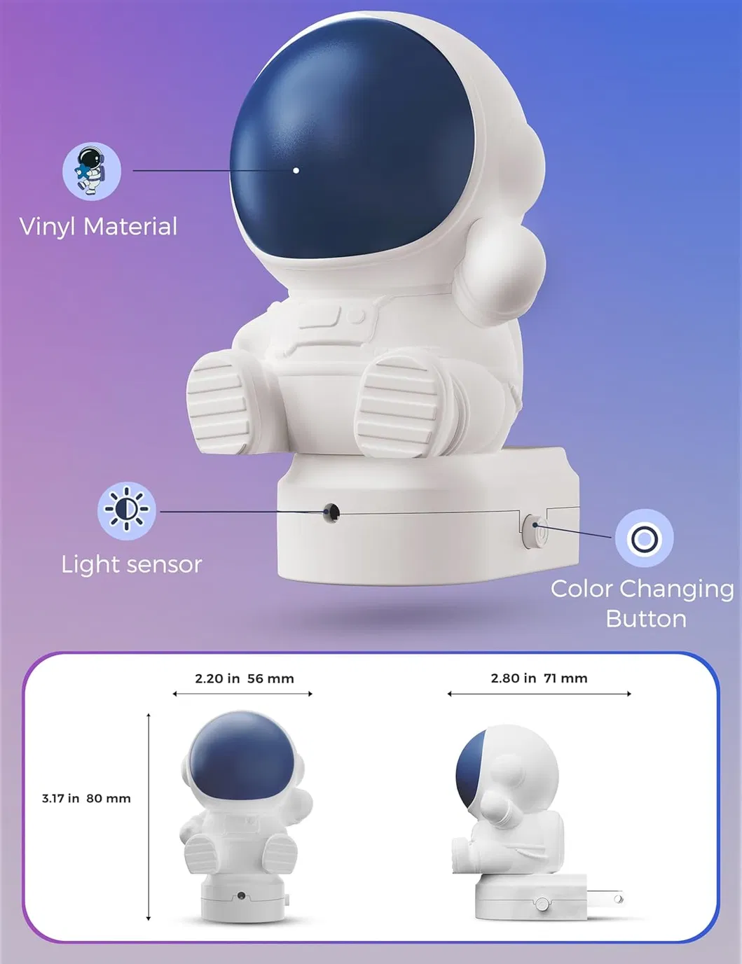 3D Space Night Light Plug in