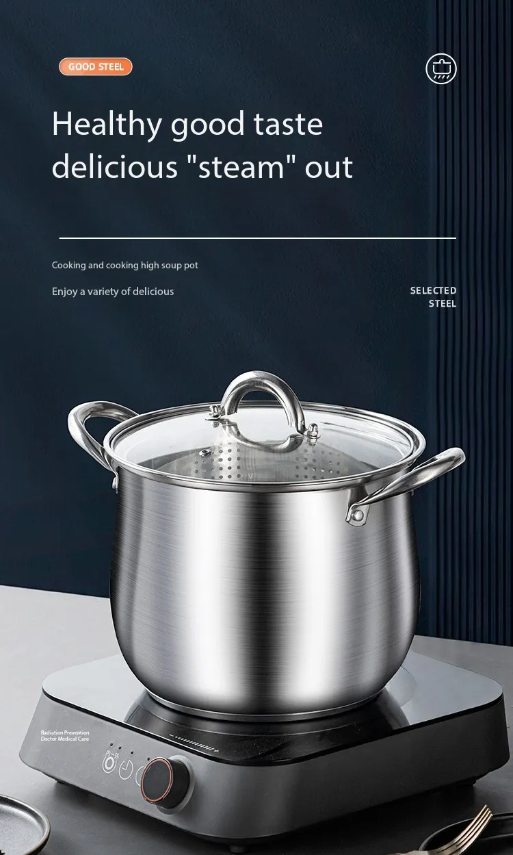 Stainless Steel Cooking Pot Sets Large-Capacity Soup Pots Kitchen Stock Pot Cookware