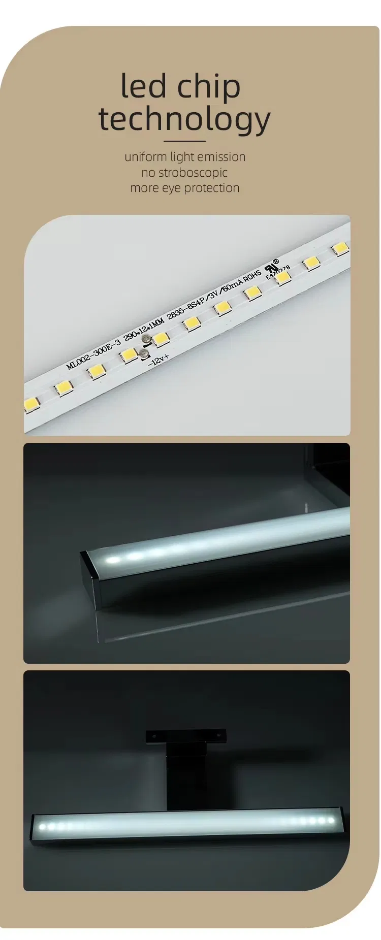 Cabinet Mounted Wall Lamp LED Mirror Light for Bathroom