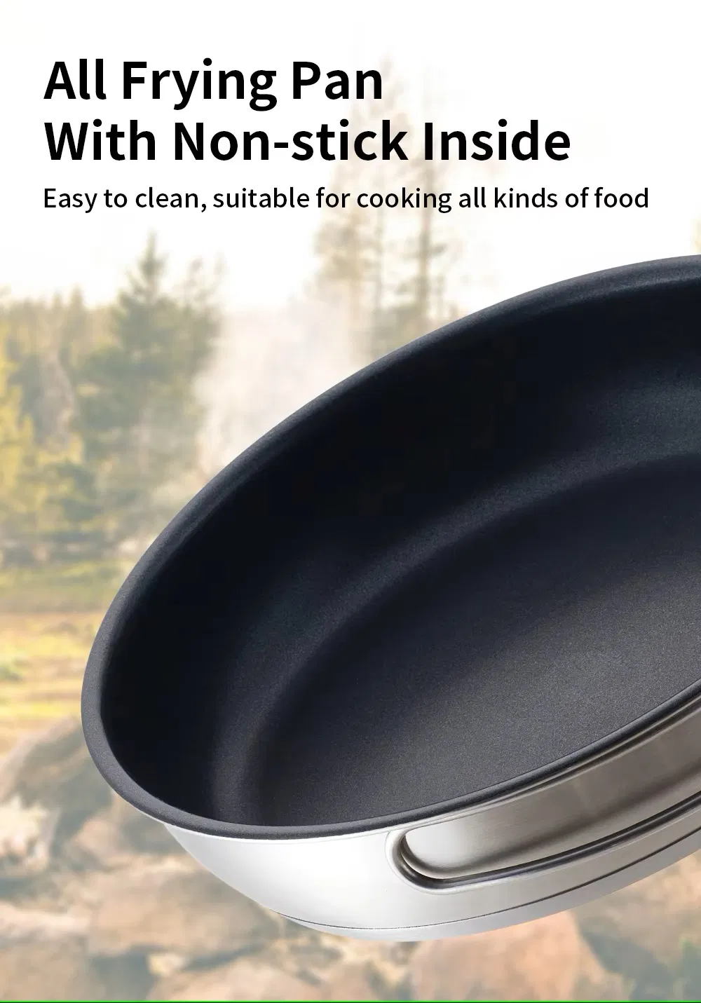 11PCS Stainless Steel Camping Cookware Set with Frying Pan for Picnic Hiking Camping Travel