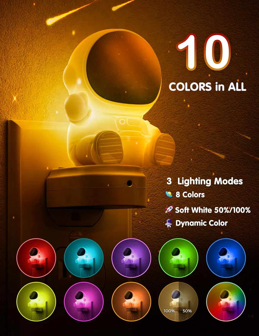 3D Space Night Light Plug in