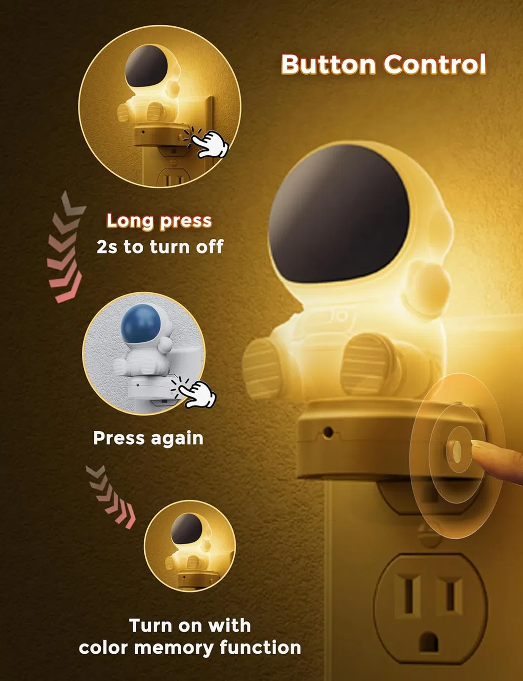 3D Space Night Light Plug in