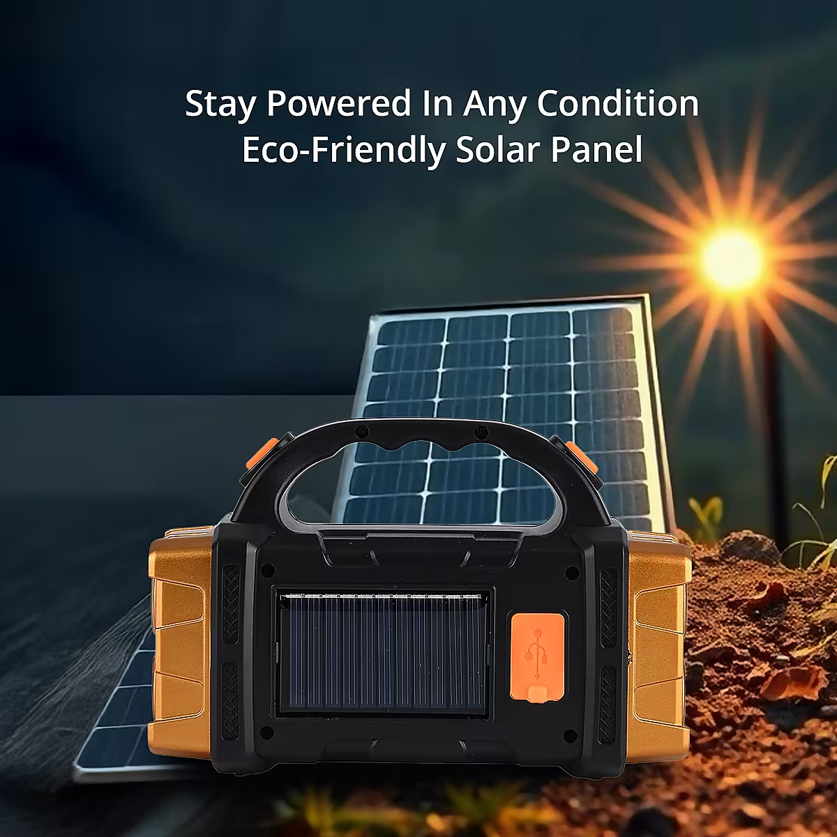 COB Multi-functional Solar Charging Outdoor Emergency Searchlight - Red