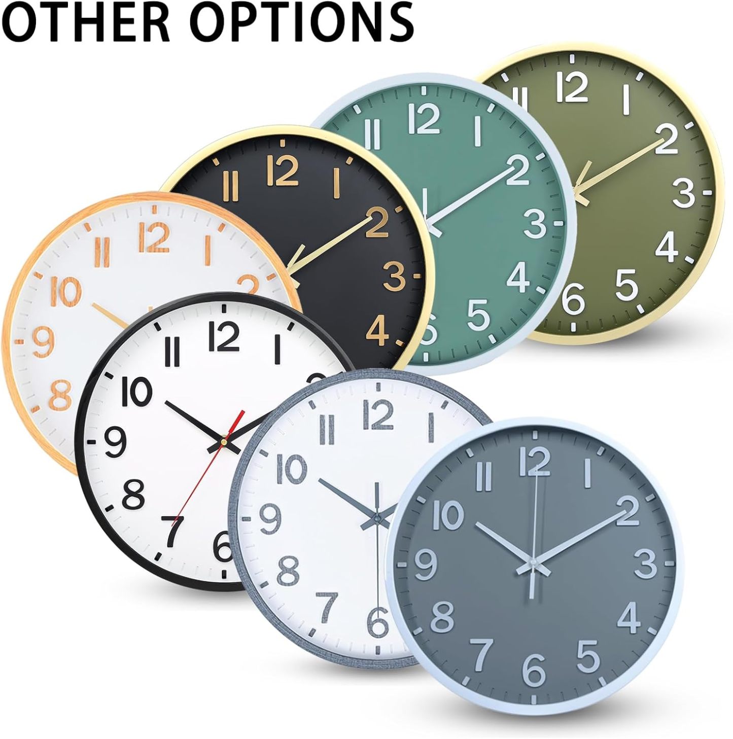 Wall Clocks Battery Operated 8 inch Modern Wall Clock,Silent Non Ticking Wall Clock for Living Room Bedroom Kitchen Office Classroom Decor (Gray White)