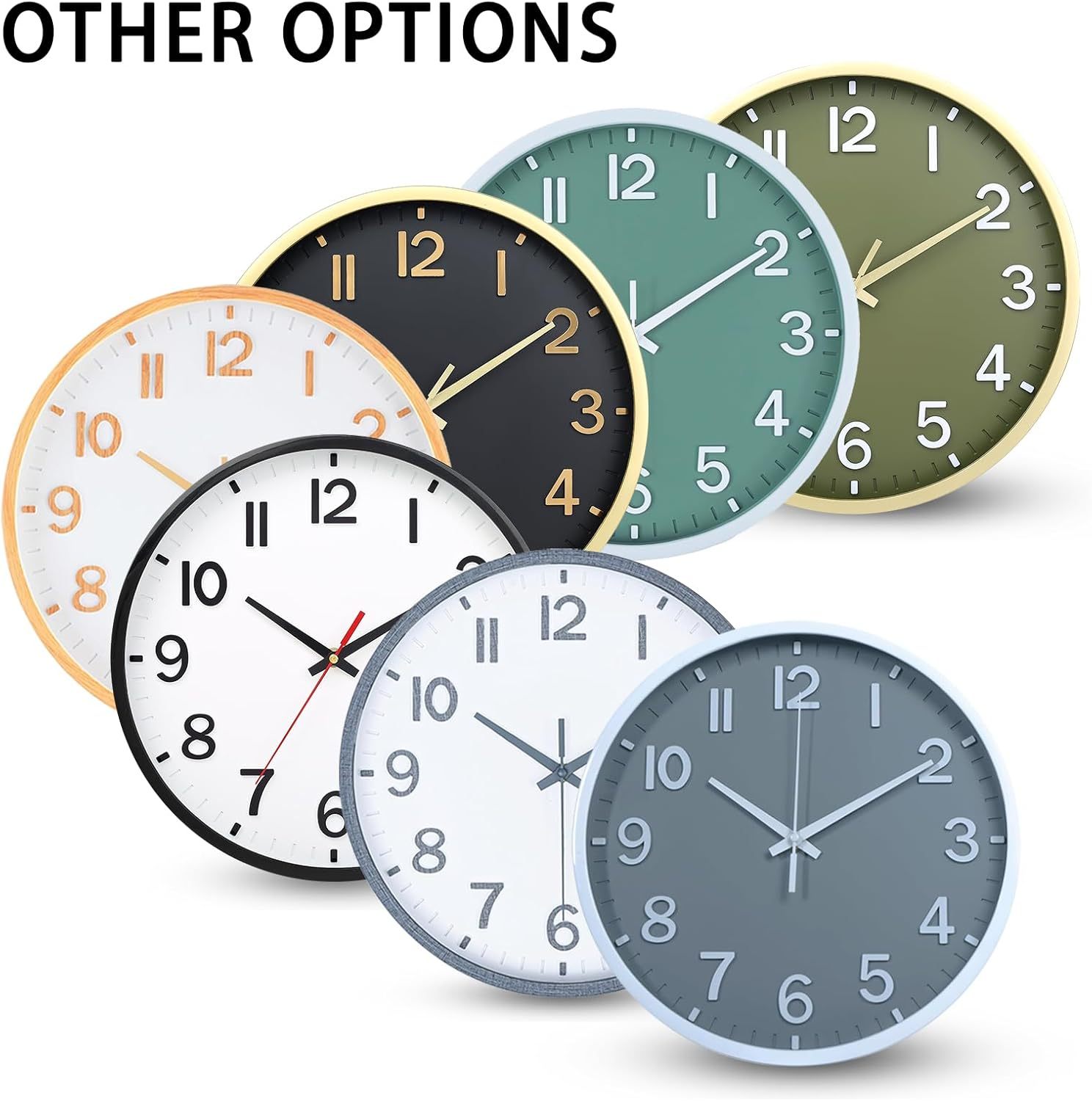 Wall Clocks Battery Operated 8 inch Modern Wall Clock,Silent Non Ticking Wall Clock for Living Room Bedroom Kitchen Office Classroom Decor (Gray White)