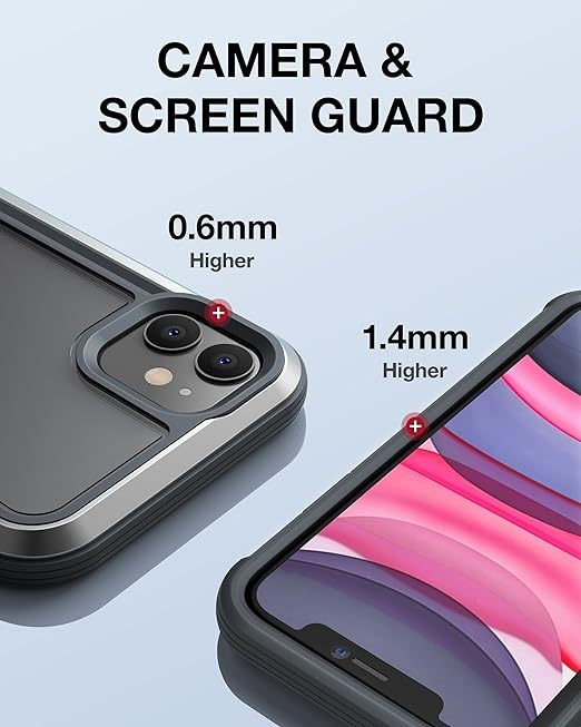 Raptic Shield for iPhone 11 Case, Shockproof Protective Clear Case, Military 10ft Drop Tested, Durable Aluminum Frame, Anti-Yellowing Technology Case for iPhone 11, Black