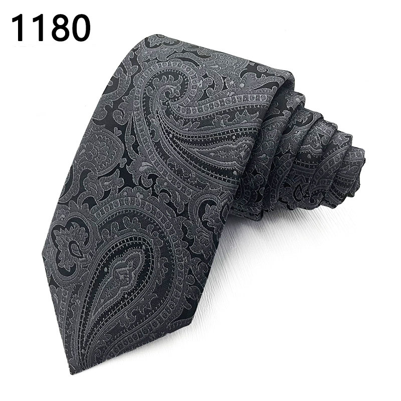 TomsloverMen's Paisley Pattern Series Fashion Dark gray Tie Silk