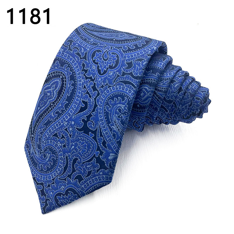 TomsloverMen's Paisley Pattern Series Fashion Blue Tie Silk