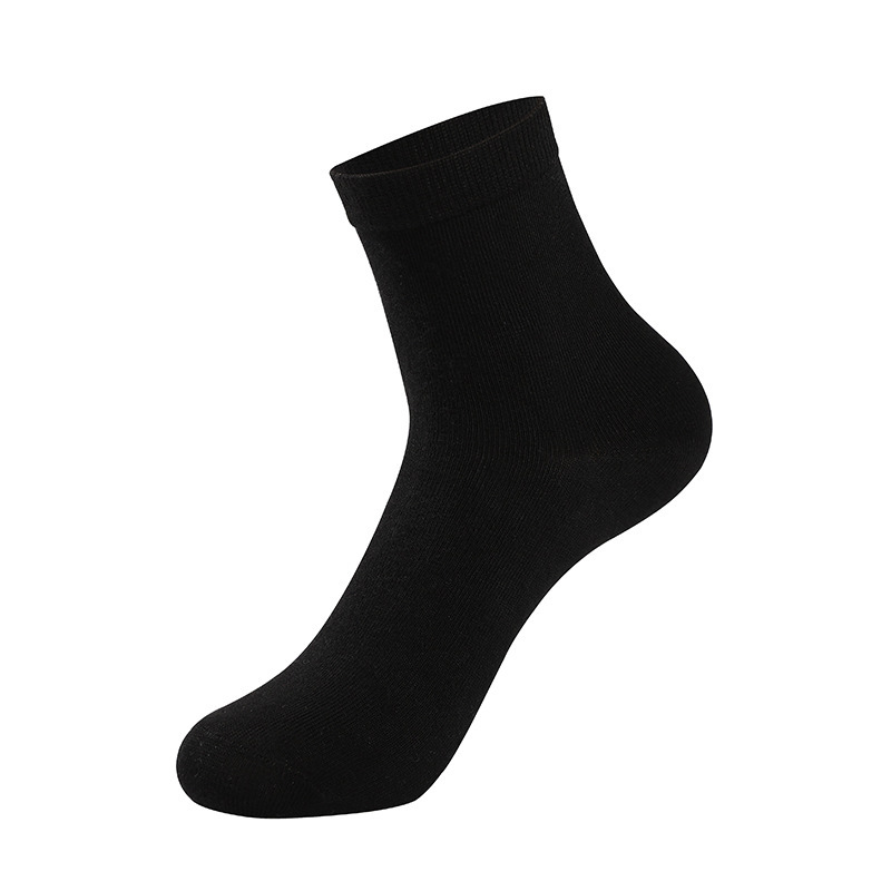 TomsloverMen's business casual mid-tube socks cotton solid color sweat-absorbent and deodorant socks