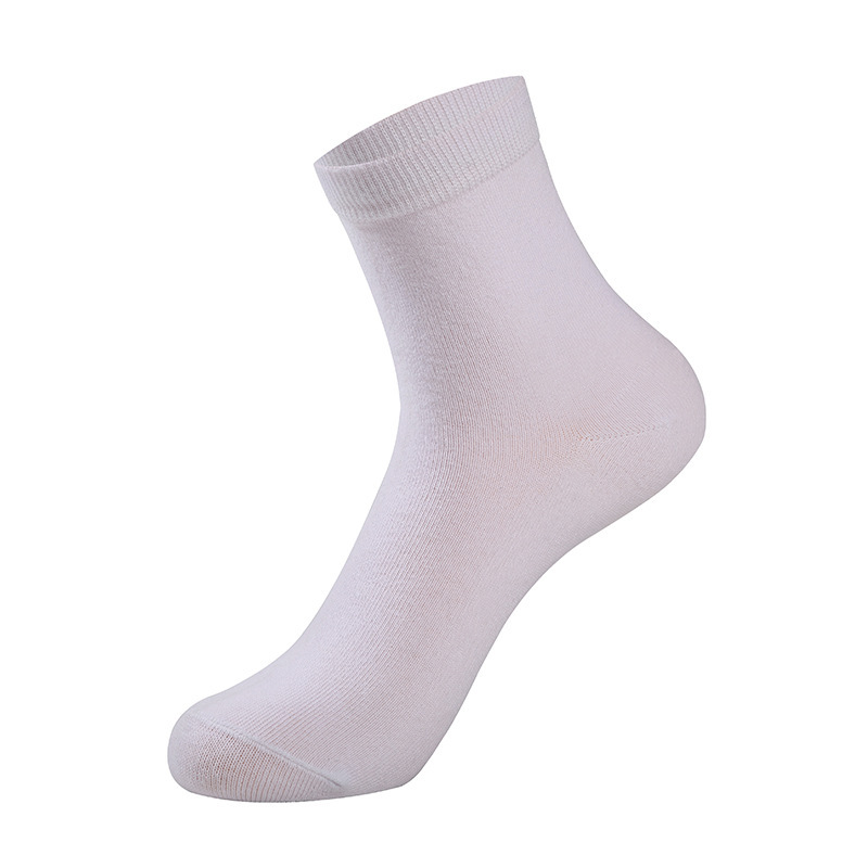 TomsloverMen's business casual mid-tube socks cotton solid color sweat-absorbent and deodorant socks