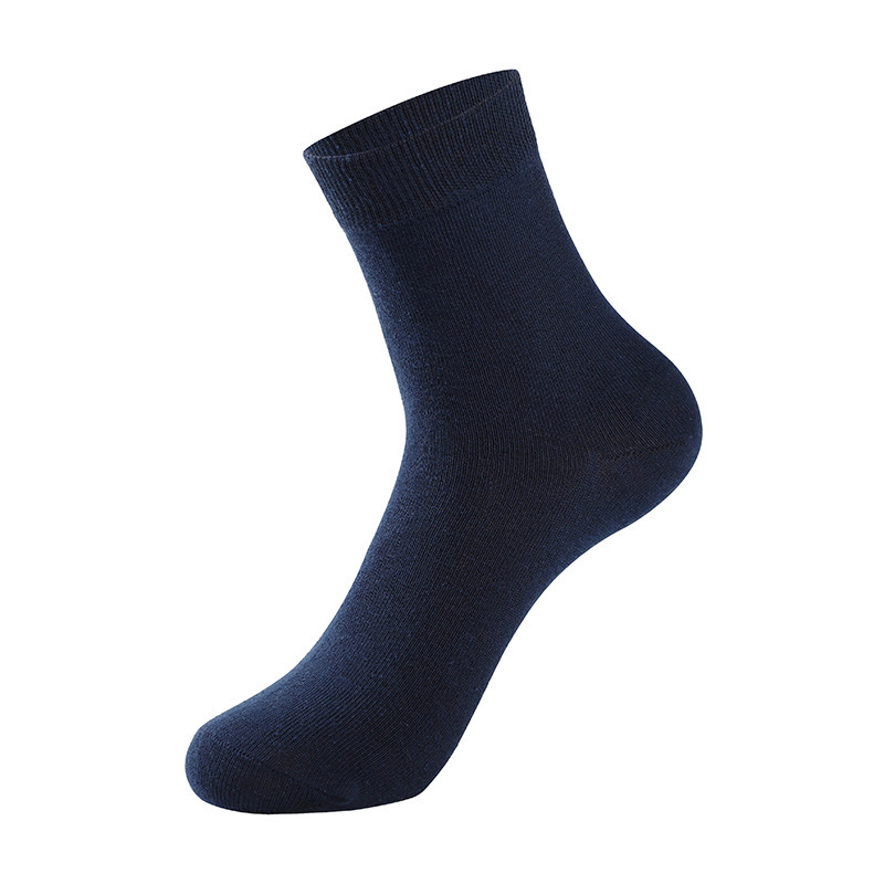 TomsloverMen's business casual mid-tube socks cotton solid color sweat-absorbent and deodorant socks