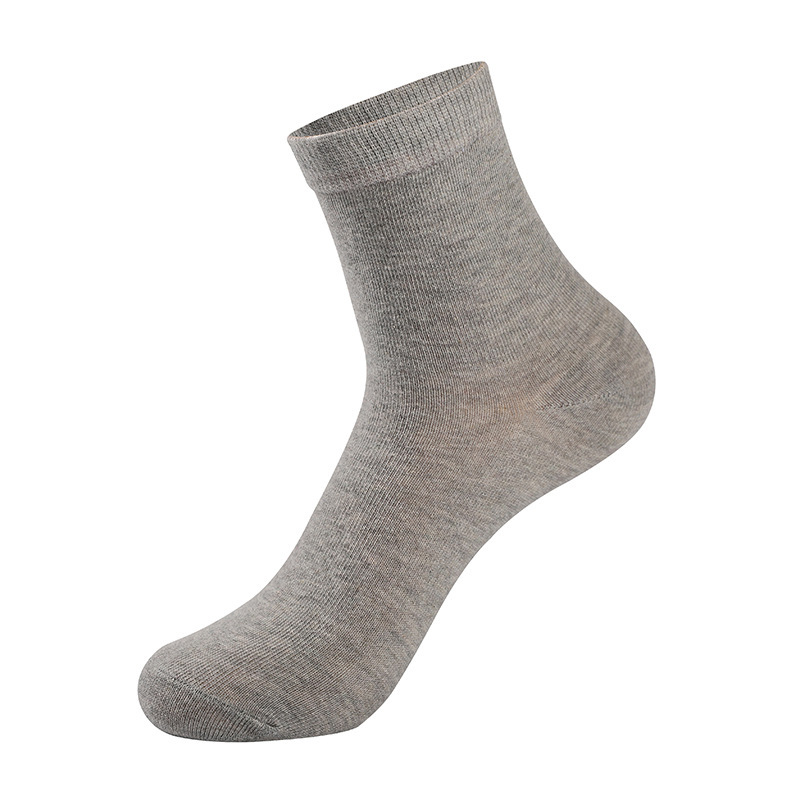 TomsloverMen's business casual mid-tube socks cotton solid color sweat-absorbent and deodorant socks