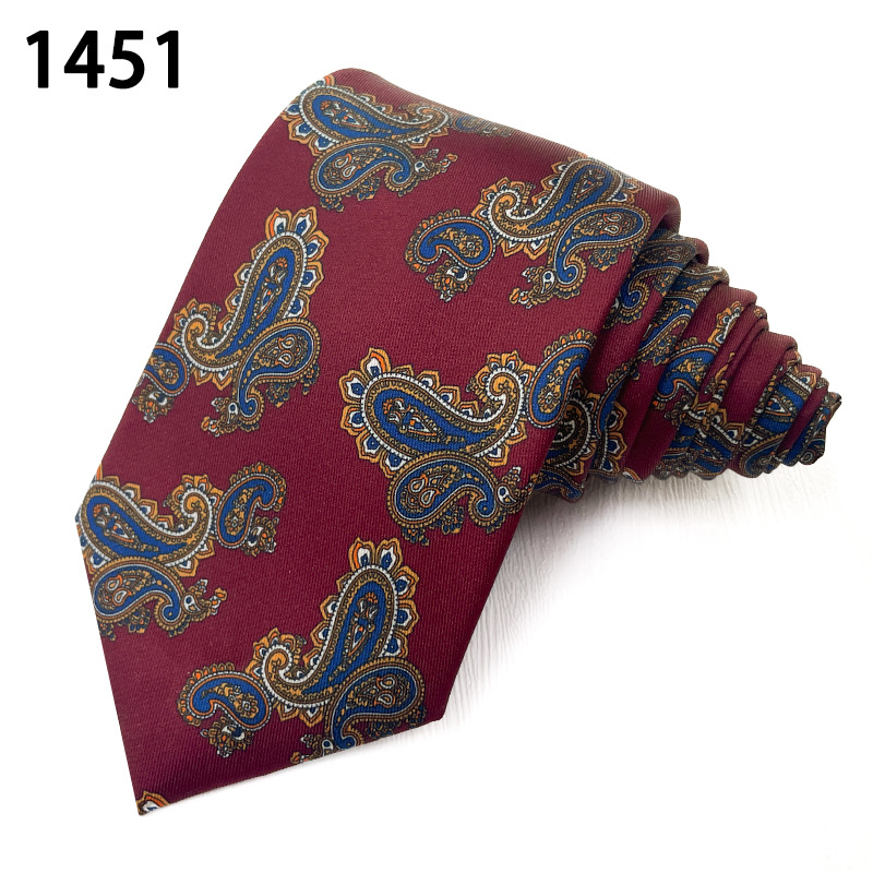 Tomslover2024 New Men's Paisley Pattern Series Fashion Tie Simulation Silk