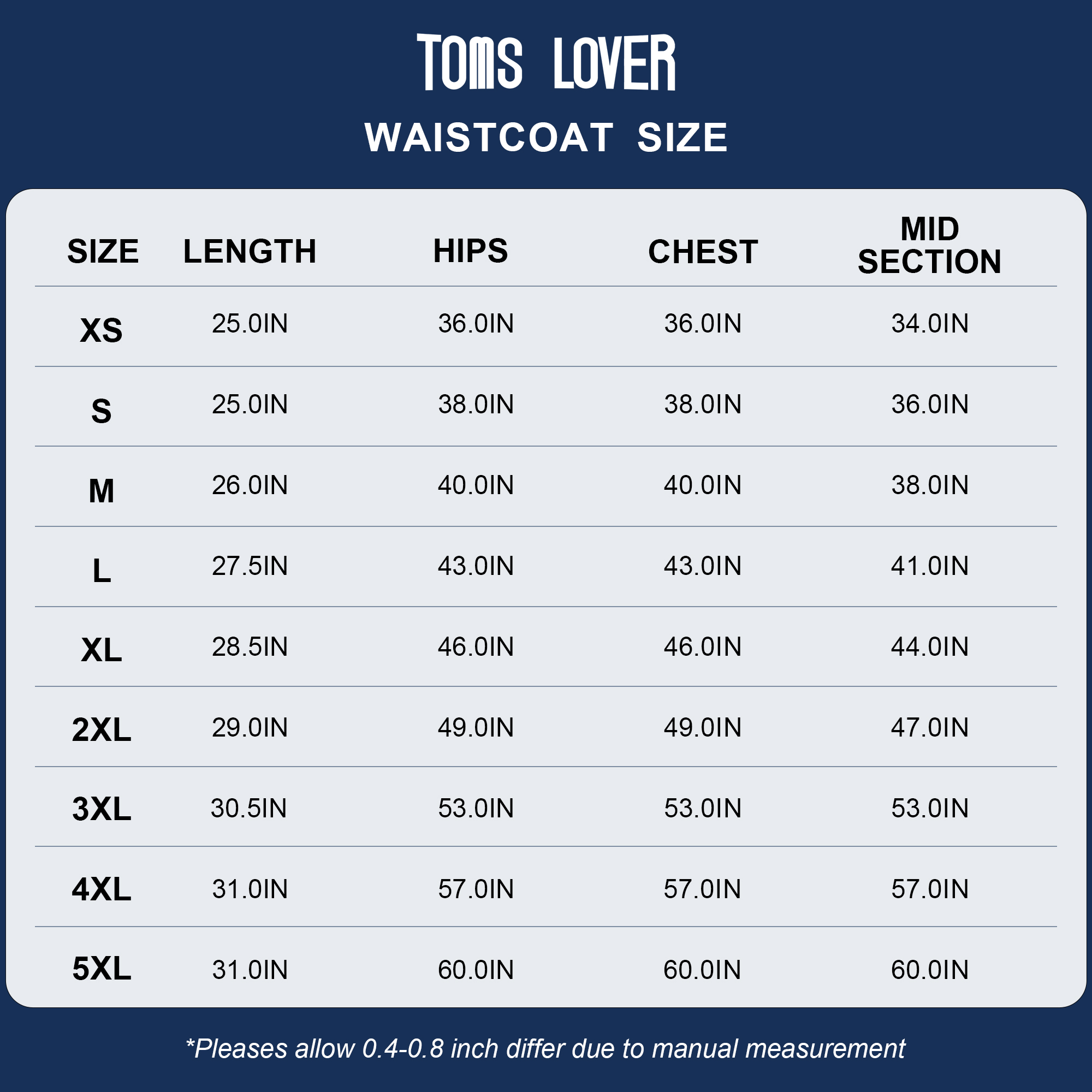 TomsloverWaistcoat for Men