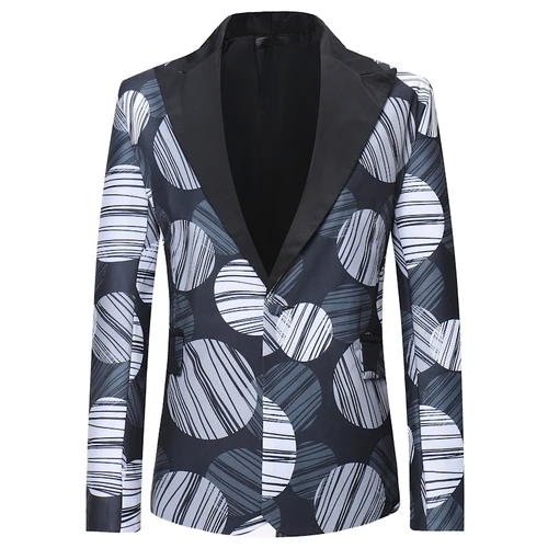 Luxury Floral Printed Suit One Button Wedding Social Casual Suit