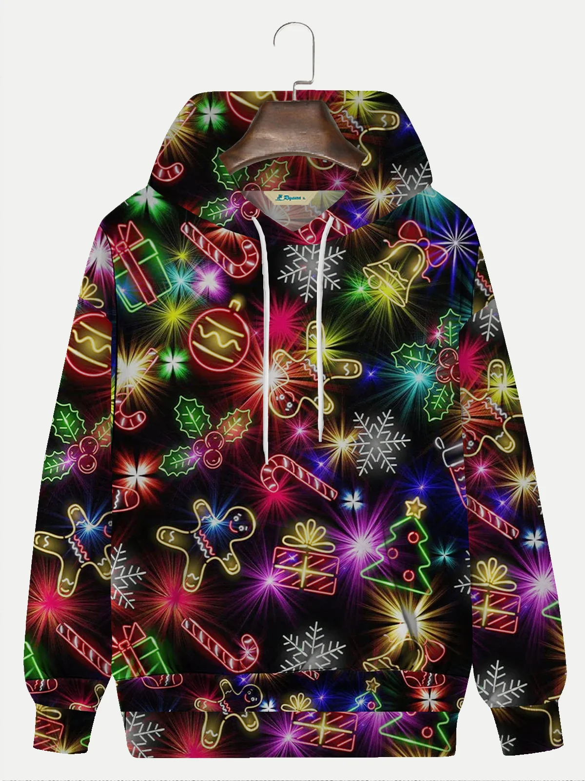Men's Christmas Art Design Printed Hoodie