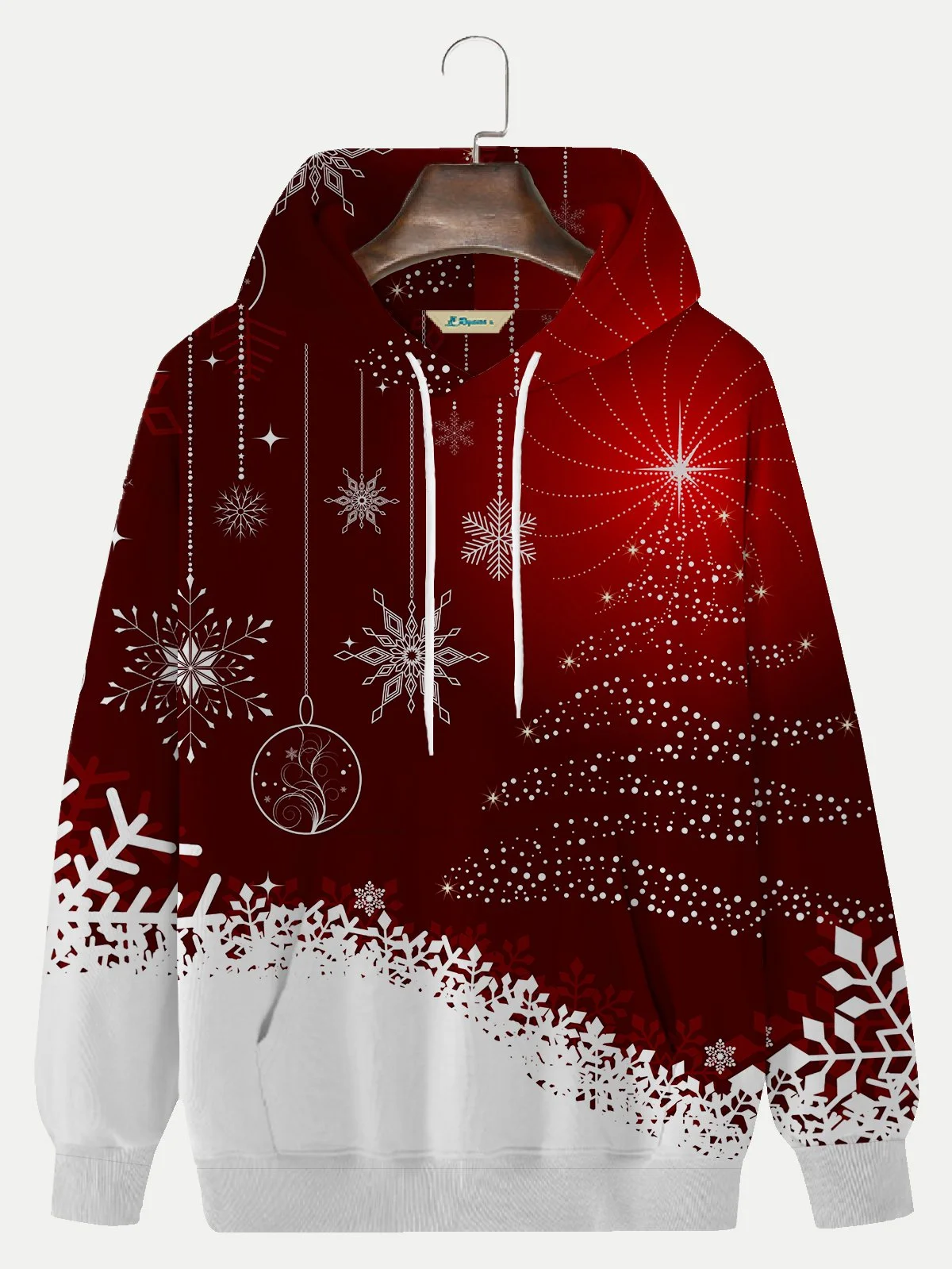 Men's Christmas Art Design Printed Hoodie