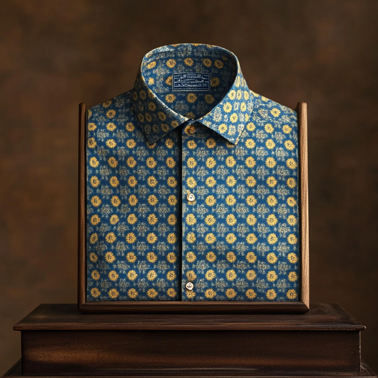 TomsloverBusiness Casual Men's Long Sleeve Printed Shirts 