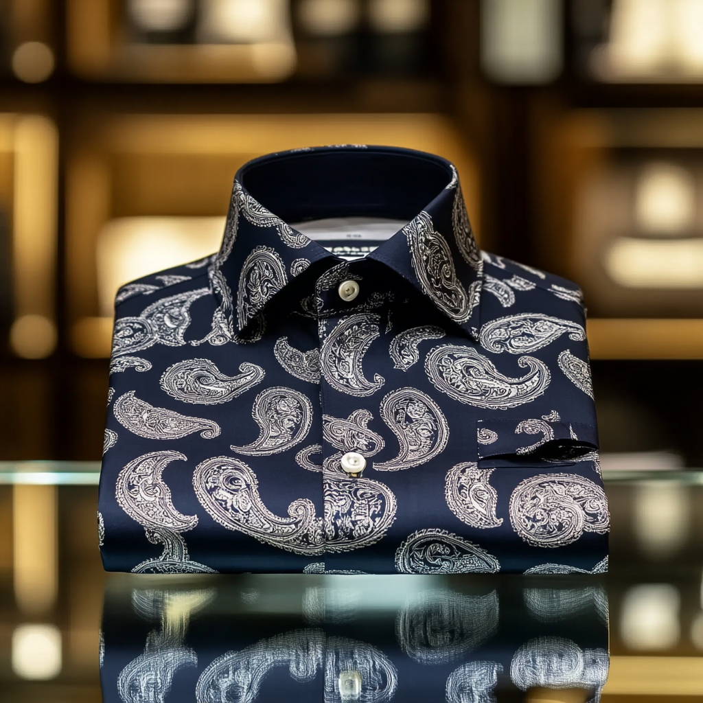 Men's Paisley print long sleeve shirt