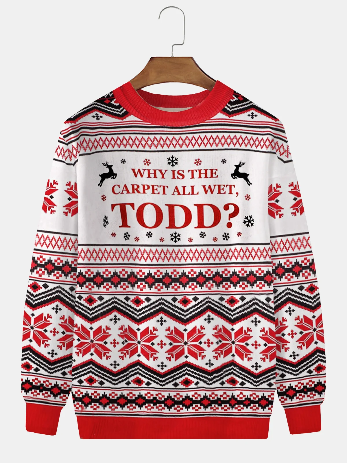 Men's Christmas Print Crew Neck Ugly Christmas Sweatshirt