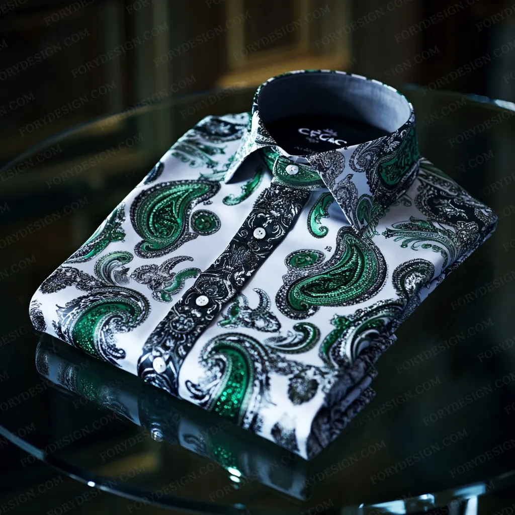 Men's Business Luxury Floral Print  Button Down Shirt