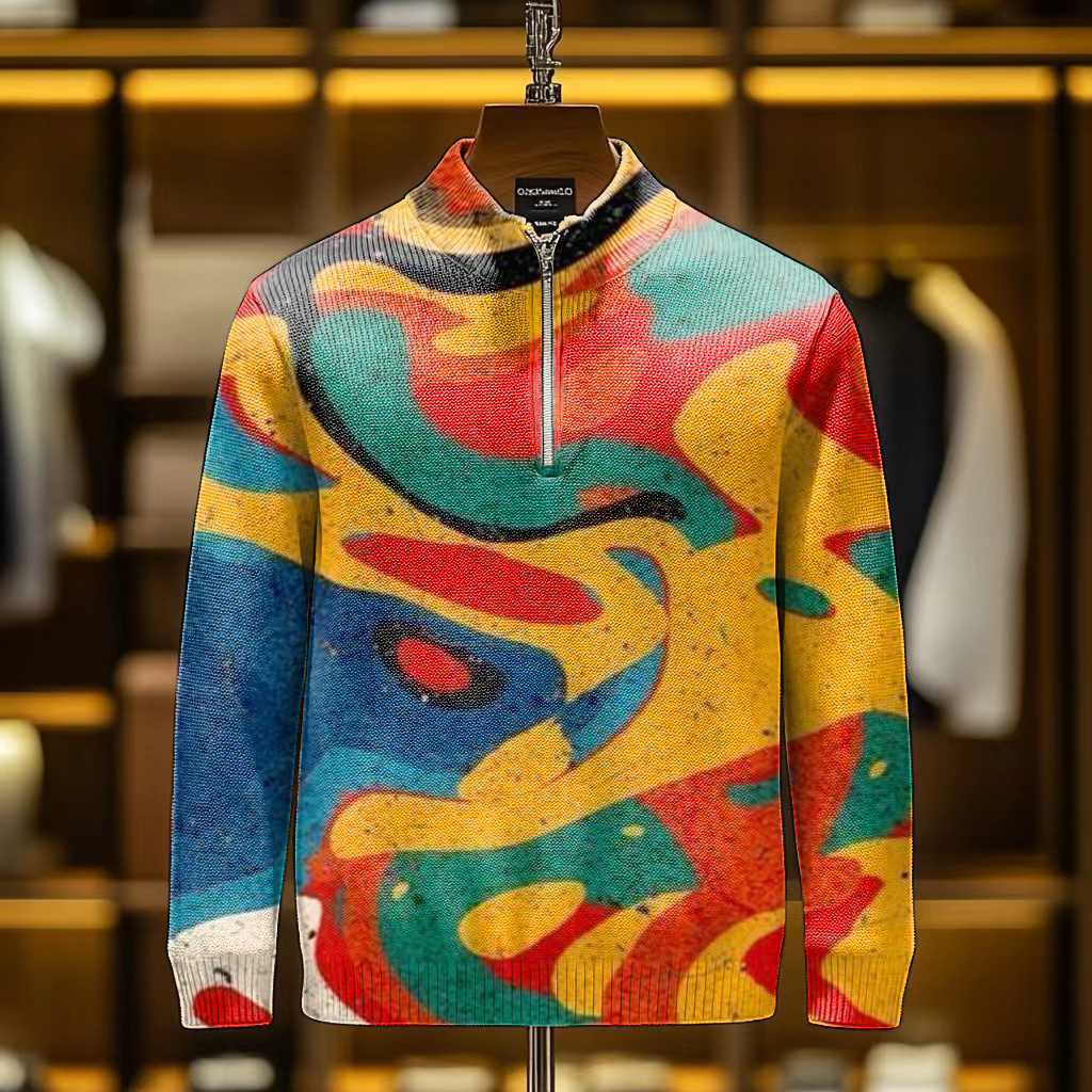 Men's casual half-zip Long sleeve sweatshirt sweater