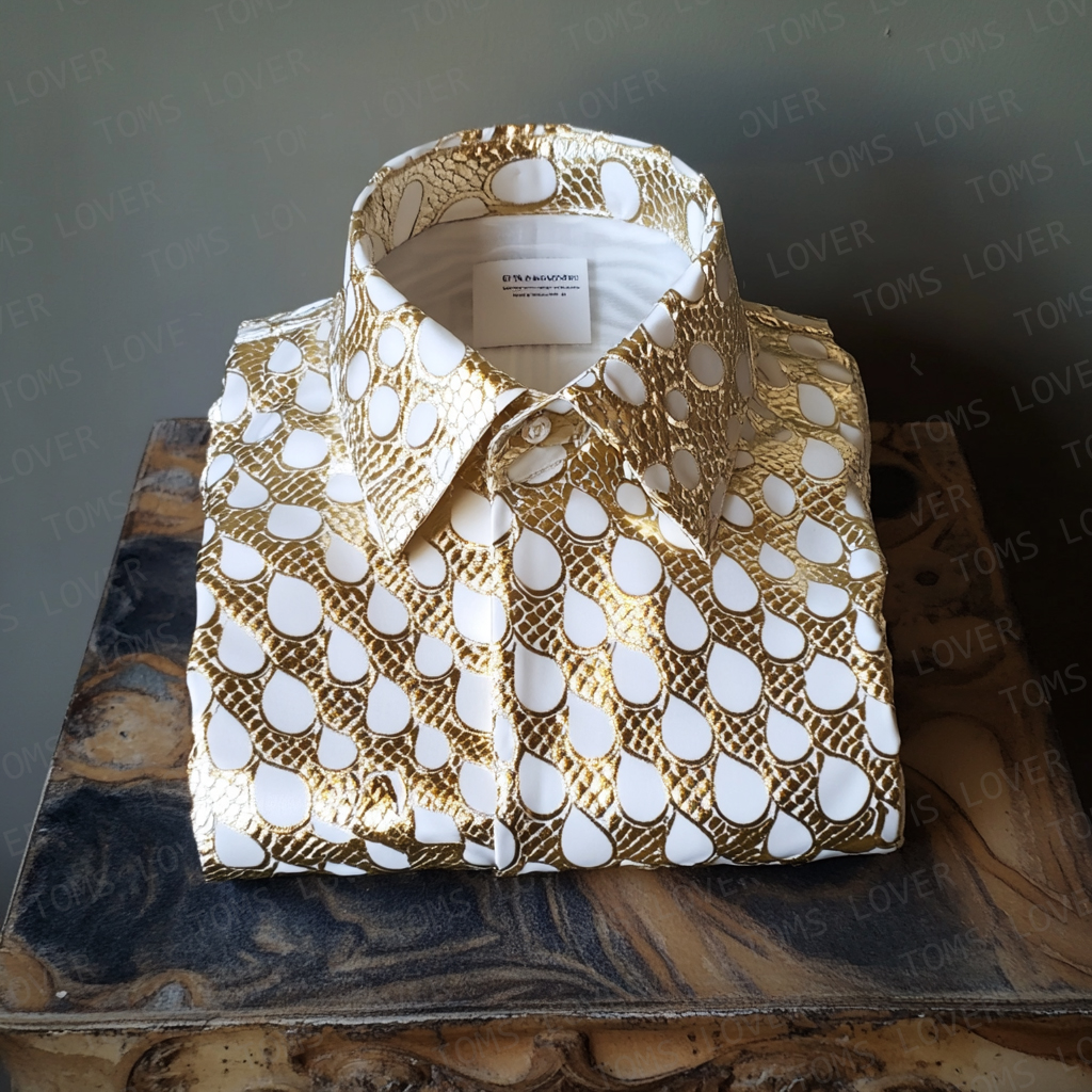 Business Elegant Silver snake water drop hollow pattern Shirt Wedding Shirt Men's Shirt