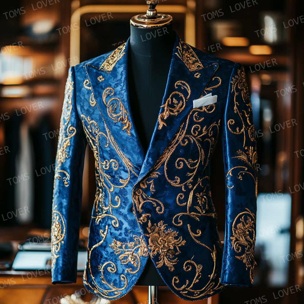 Luxury Blazer Single Button Wedding Social Casual Suit