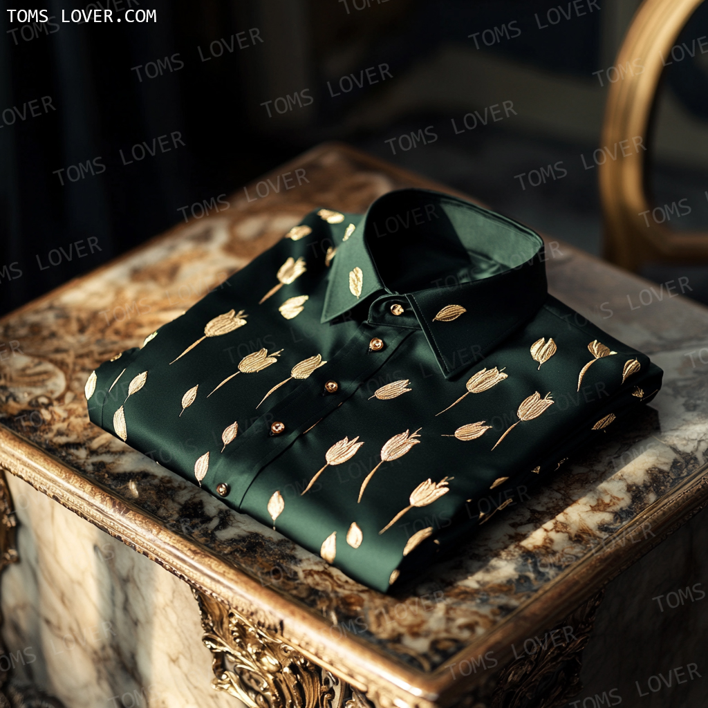Tulip flower print shirt for men