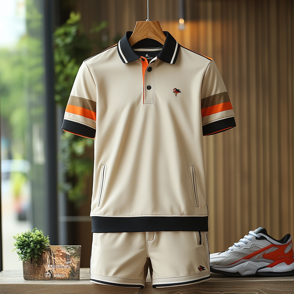 Men's  Print Polo Set Polo Shirt