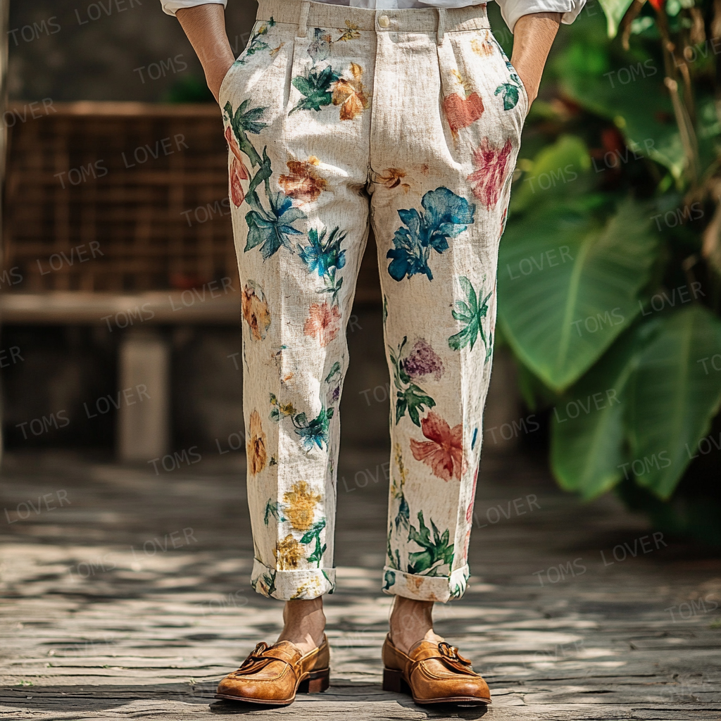 [Spring men's linen trousers