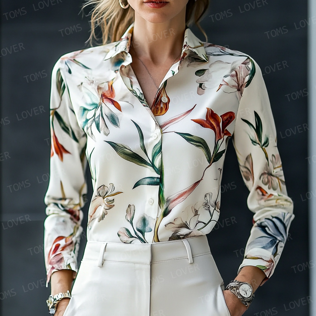 Women's Business Casual Cotton Long Sleeve Shirt