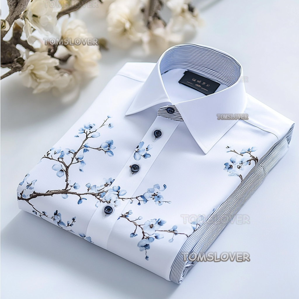 Spring floral design men's shirt