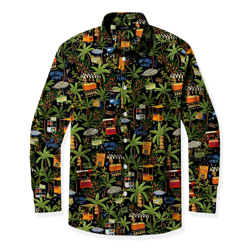 TomsloverMen's business casual printed shirts with pockets 100% Cotton