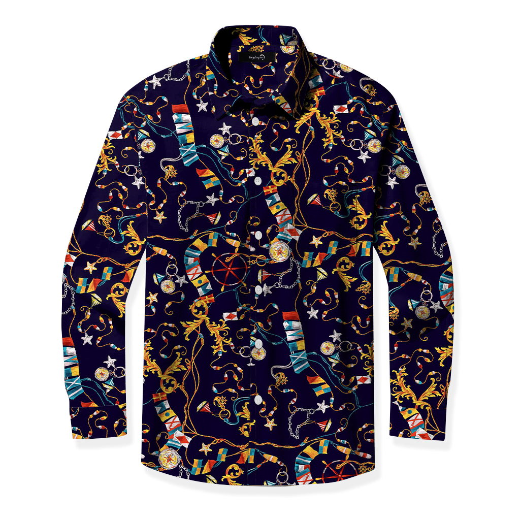 TomsloverMen's business casual printed shirts with pockets 100% Cotton