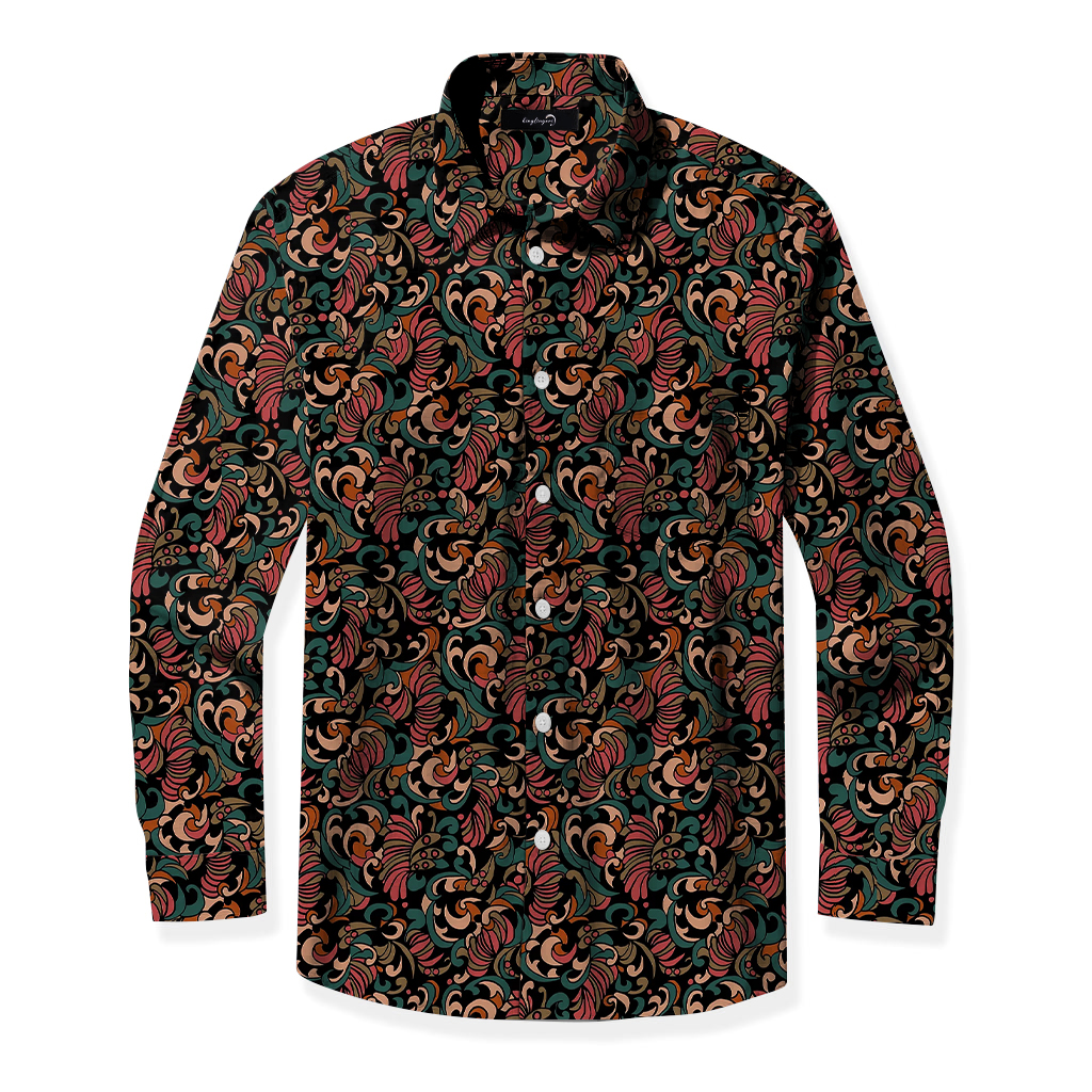 TomsloverMen's business casual printed shirts with pockets 100% Cotton
