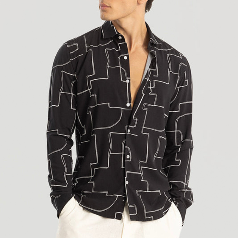 Printed Shirt Men's Long Sleeve Shirts 