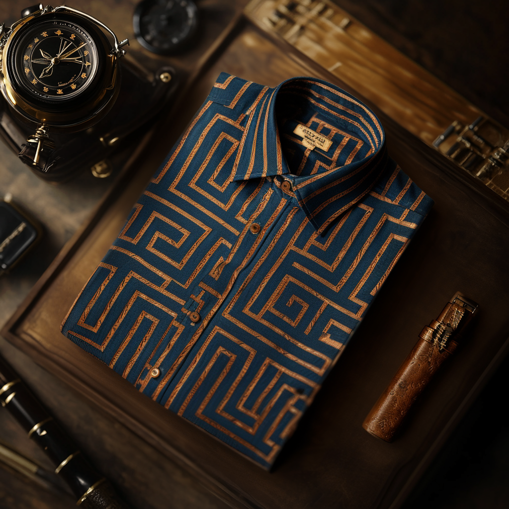 Elegant business casual shirt classical pattern long sleeve