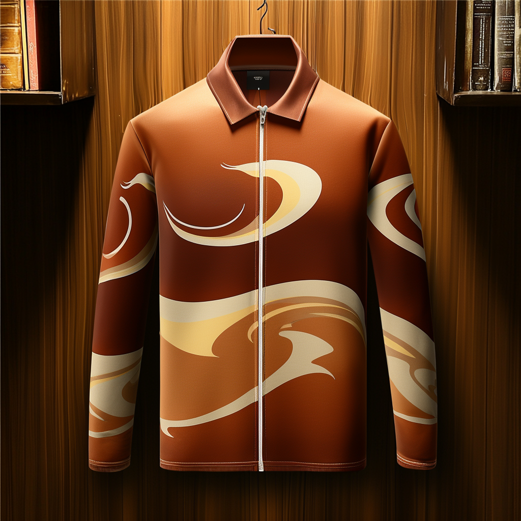 Men's Zipper Printed Jacket Outerwear